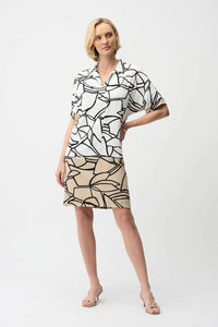 Joseph Ribkoff - Woven Abstract Print Shirt Dress
