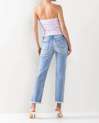 Sneak Peek - Mid Rise Fringe Hem Jeans