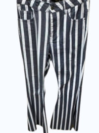 L&B Women's Bell Bottom Pant in stripe denim - women's pants