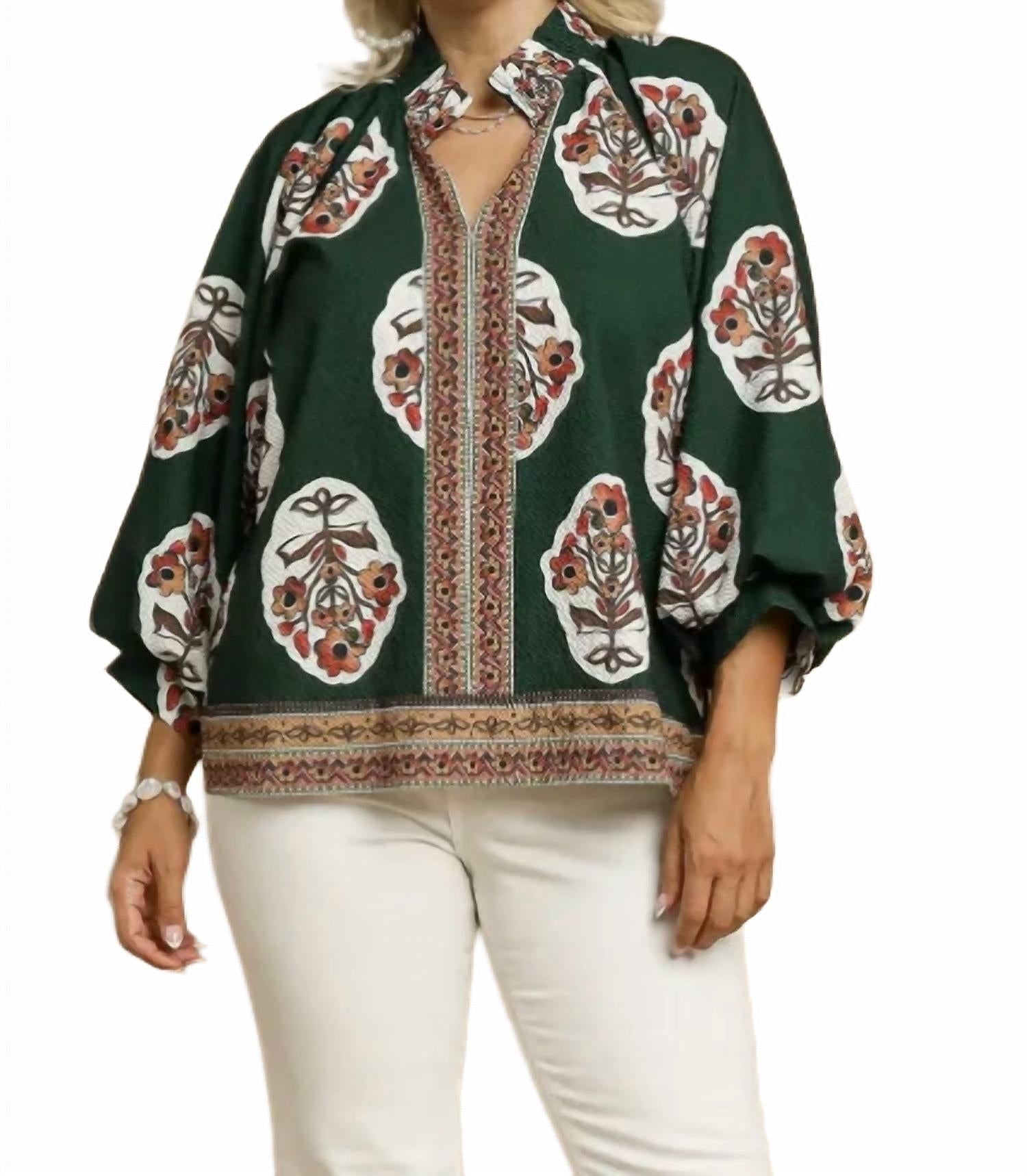 Umgee - Forest Floral Tunic Top