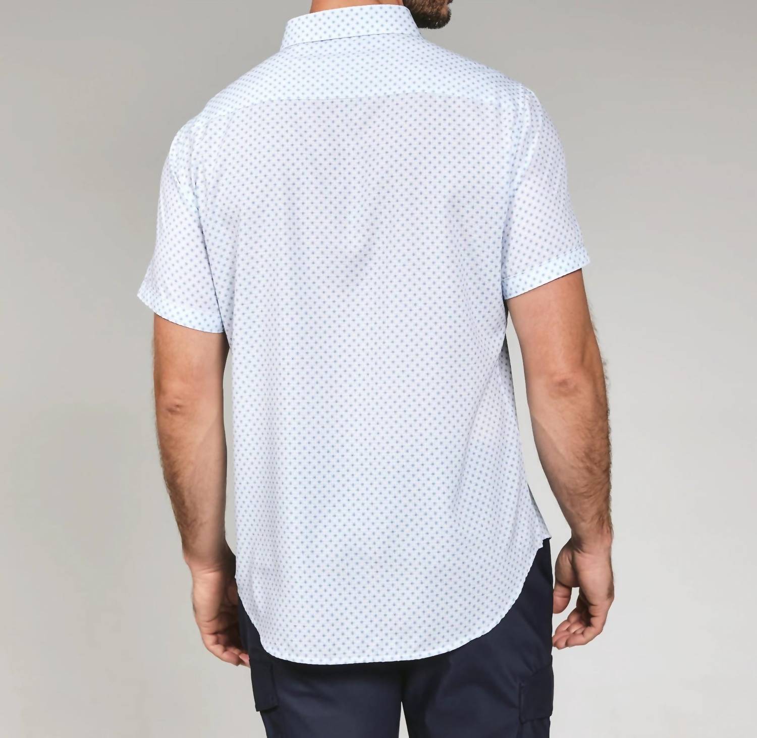 7Diamonds Orion Short Sleeve Shirt in light blue - men's shirt - alternate view