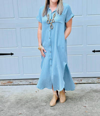 BluIvy The Willa Dress in light blue - women's dress - alternate view