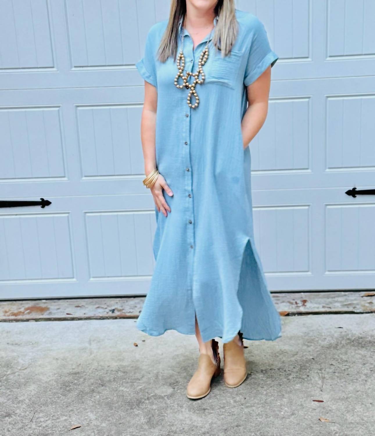 BluIvy The Willa Dress in light blue - women's dress - alternate view