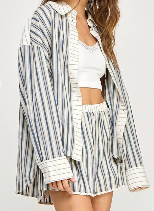Miss Love - Murphy Striped Button Down Shirt