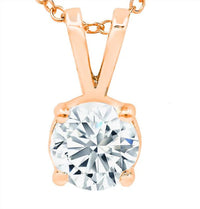 Diana M Jewels - 14kt 0.75 Cts Fine Lab Grown Diamond Solitaire Pendant Necklace