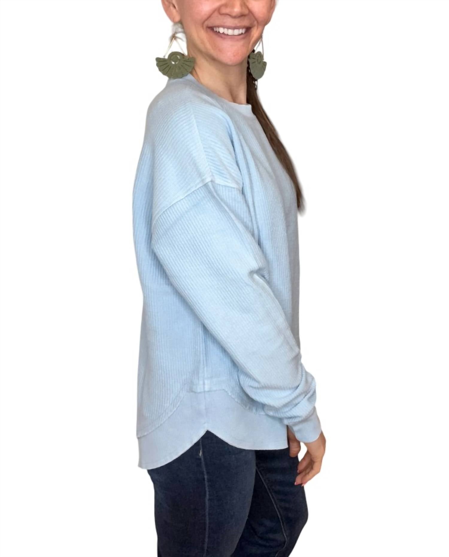 Moon Ryder - Clara Round Bottom Corded Crew Sweatshirt
