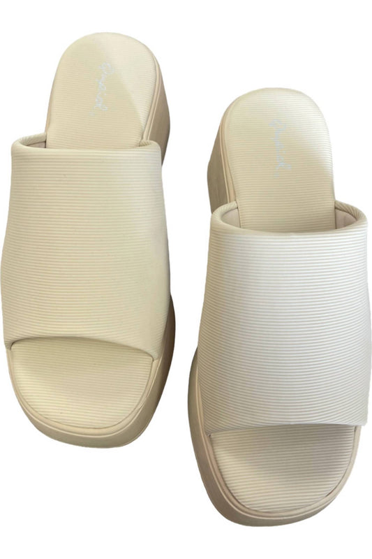 Qupid - Women's Platform Stretch Slide