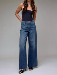 HIDDEN Nori High Rise Super Wide Leg Jeans in medium vintage 1 - women's jeans