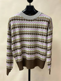 Listicle - Women's Striped Dot Knit Sweater