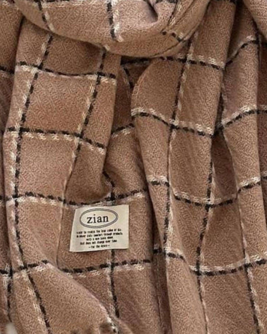 Ninexis - Women's Plaid Cashmere Feel Scarf