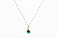 Avenue Chic - Women's Tiny Orchid Drop Pendant Necklace
