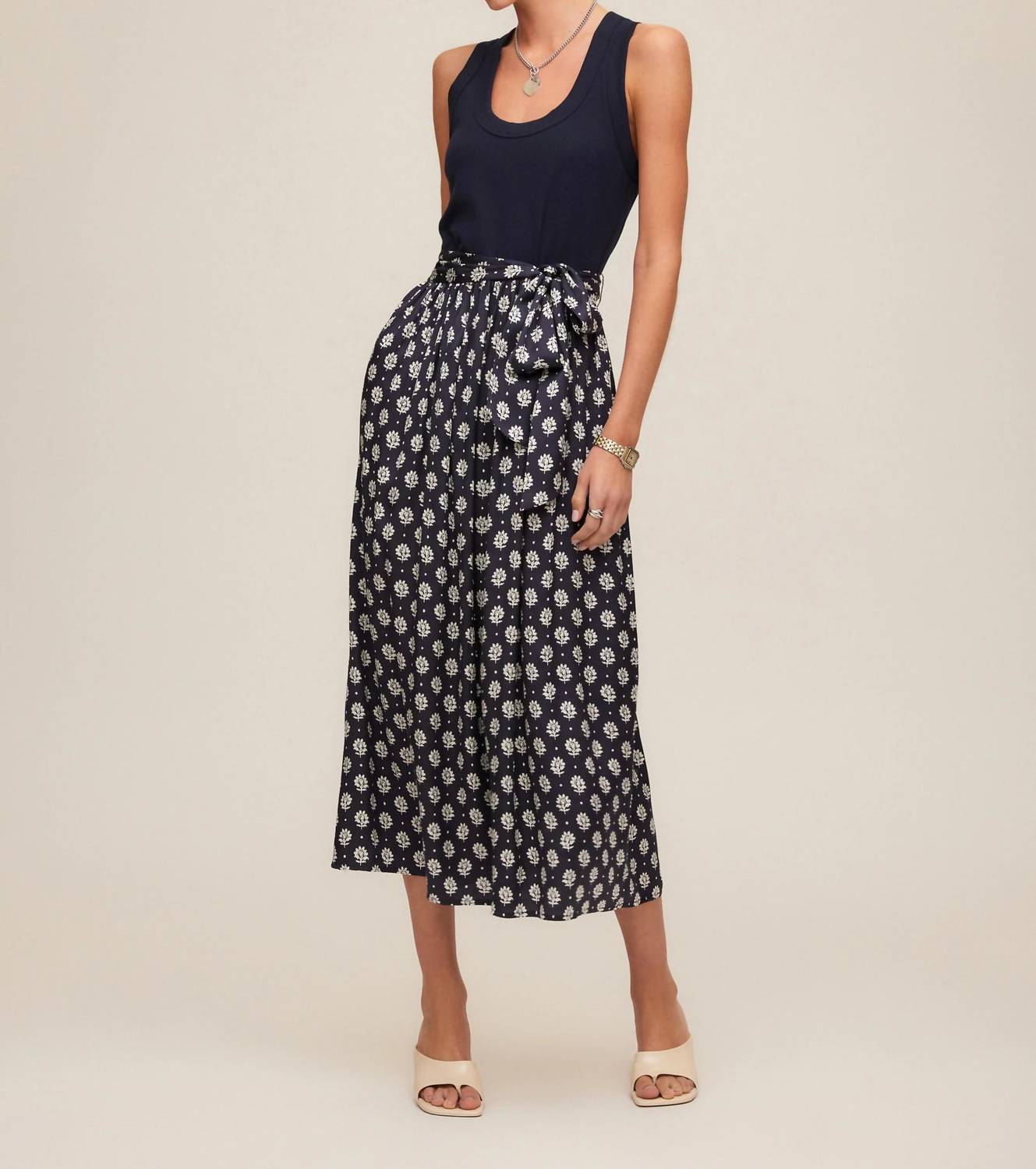 Fifteen Twenty - Women's Contrast Belted Midi Dress