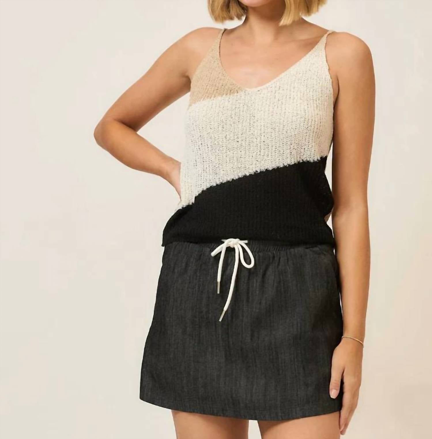 Cozy Co. - Color Block Sweater Tank