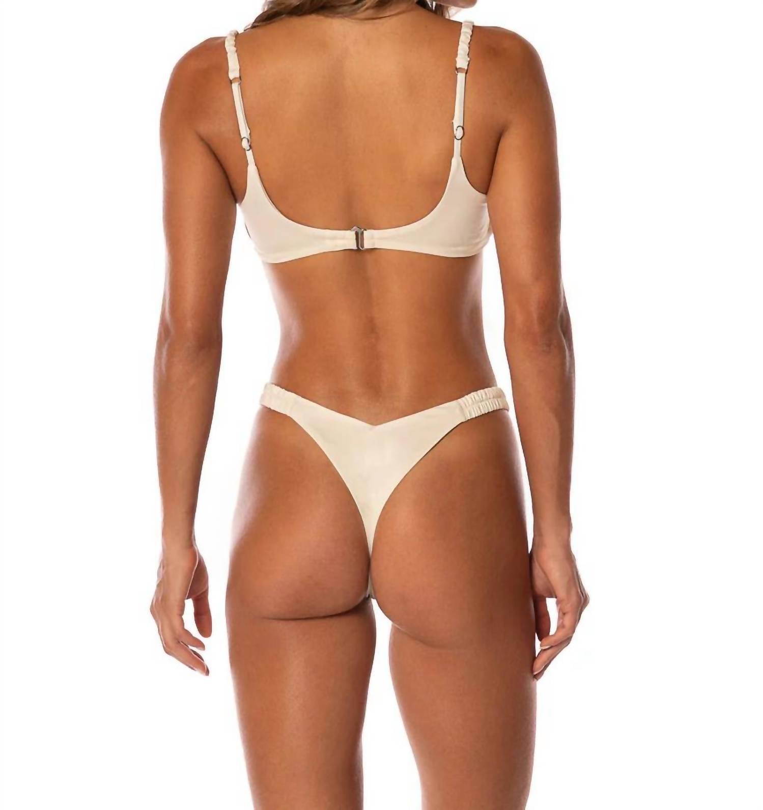 MAAJI Flourish Classic Bralette Bikini Top in crystal pearl - women's swimwear - detail view