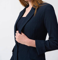 Joseph Ribkoff - 3/4 Sleeve Seersucker Blazer Jacket