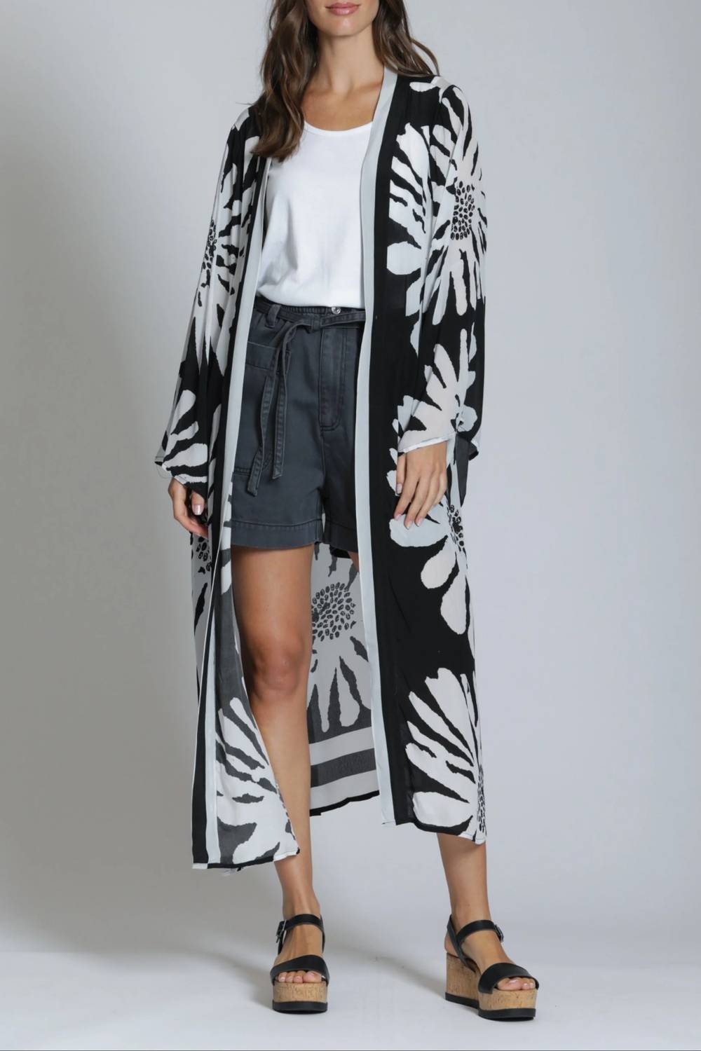 Apny - Belted Long Kimono Robe