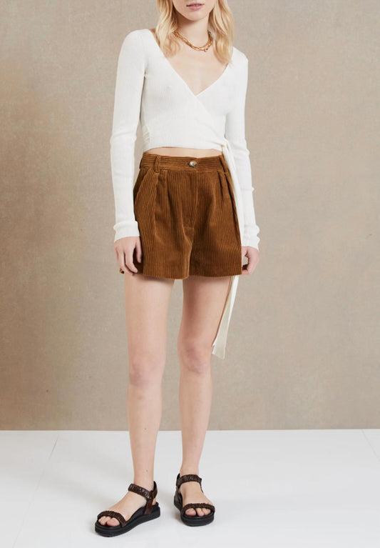 FREYA WRAP LONG SLEEVE KNIT TOP