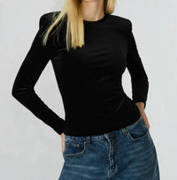 STEVE MADDEN Madelyn Top in black - women's long sleeve top