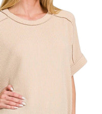 Zenana - Ribbed Round Neck Top - Plus