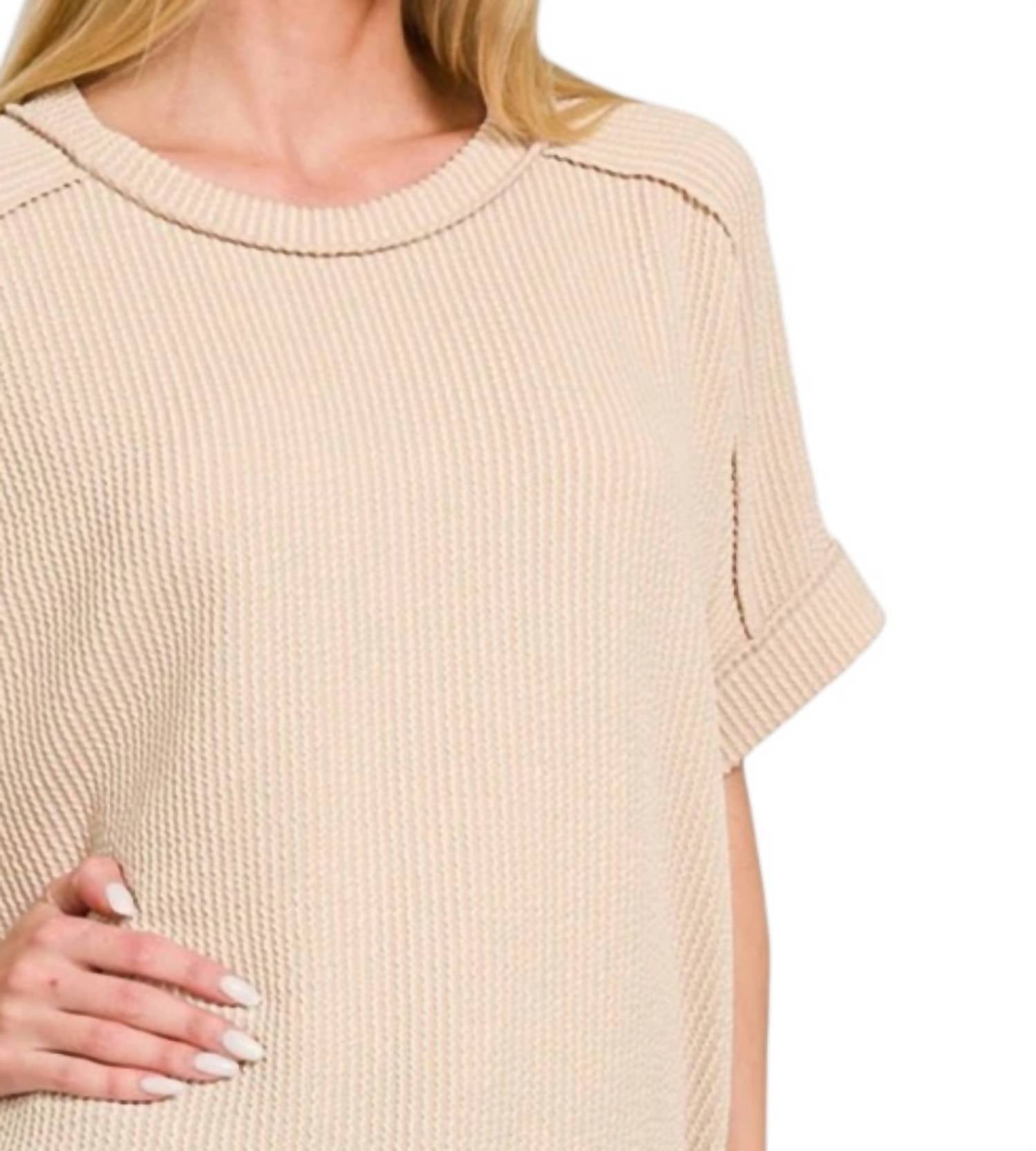 Zenana - Ribbed Round Neck Top - Plus