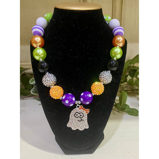 Kidscharm - Girl's Bubble Necklace With Ghost Pendant