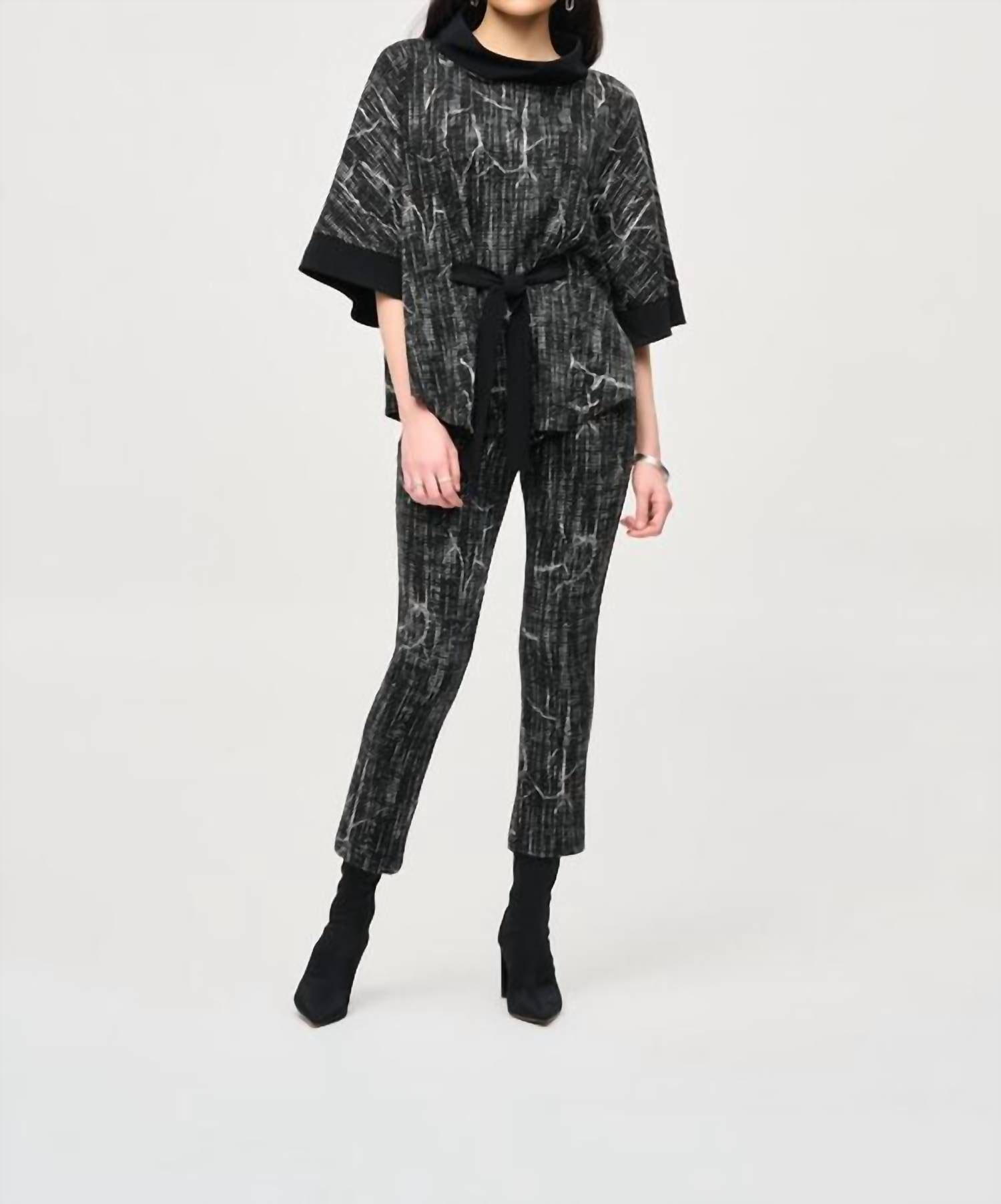 Joseph Ribkoff - Women's Jaquard Knit Abstract Pant