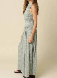 Mint Exclusives - Paige Polka Dot Ruched Maxi Dress