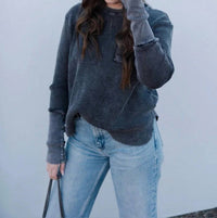 2Flyco - Higher Class Midnight Waffle Knit Long-sleeve Top