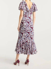 cinq a sept Clio Tulip Dress in plum multi - women's dress - alternate view