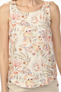 Charlie B - Printed Sleeveless Rounded Hem Top