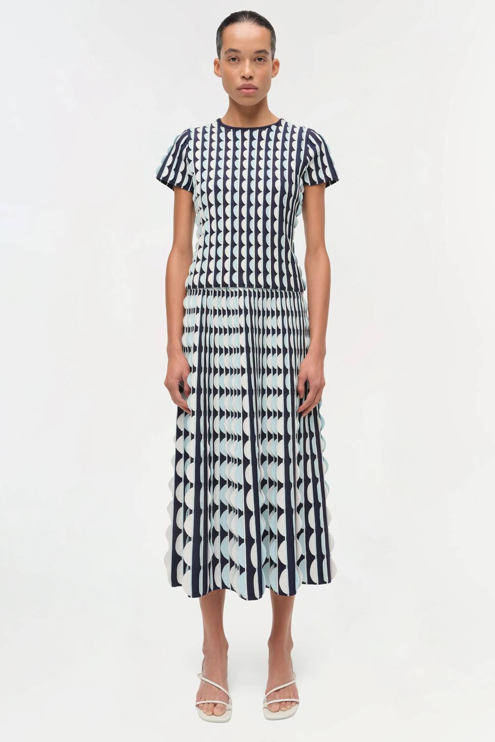 Simkhai - Micah Scalloped Knit Midi Skirt