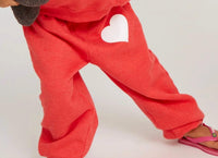 SPRWMN Kids Heart Sweatpants in rouge - kids' joggers - detail view