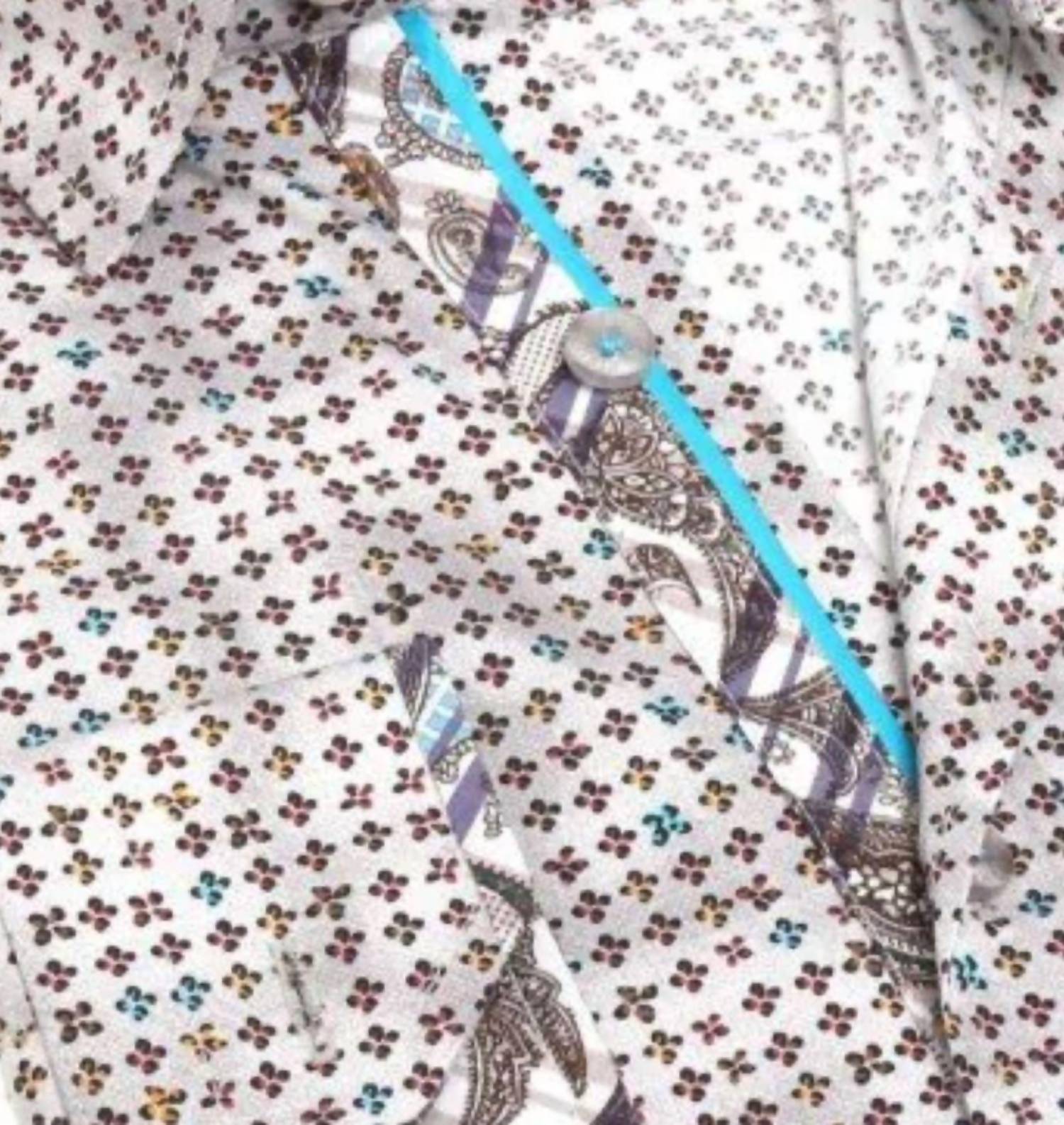 Eight X - Men's Button Down Print Shirt With Paisley Trim