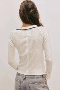 Free People Women’s Tipton Cardigan in ivory combo - women's cardigan - detail view