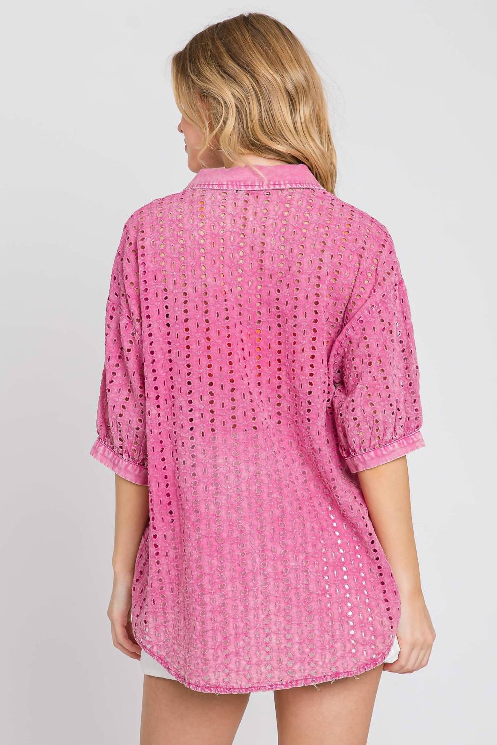 Elleborn - Cotton Eyelet Washed Top
