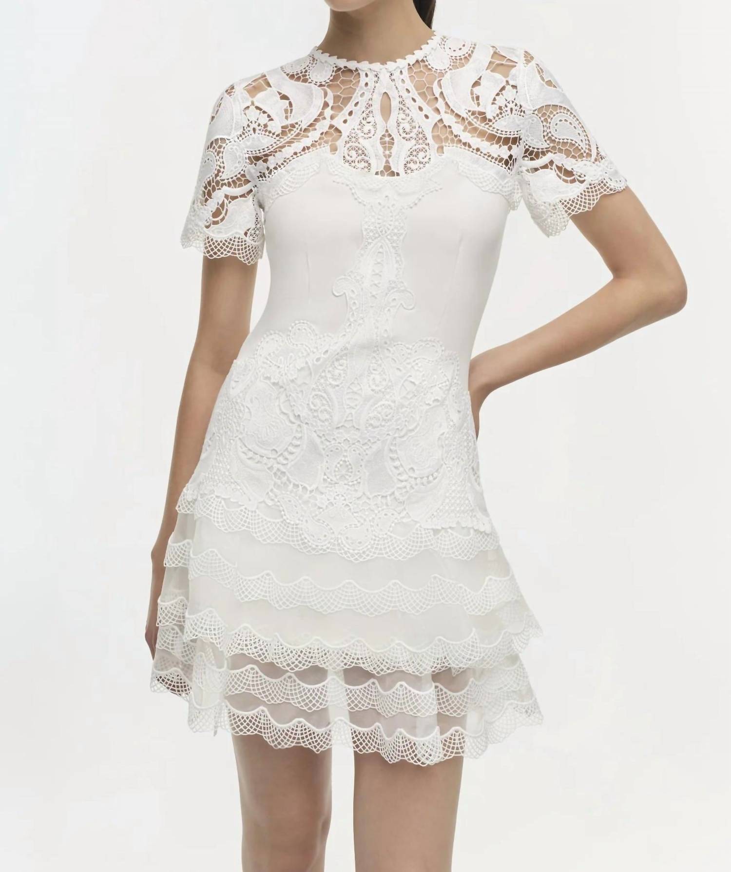 Simkhai - Signature Paislee Lace Cocktail Mini Dress