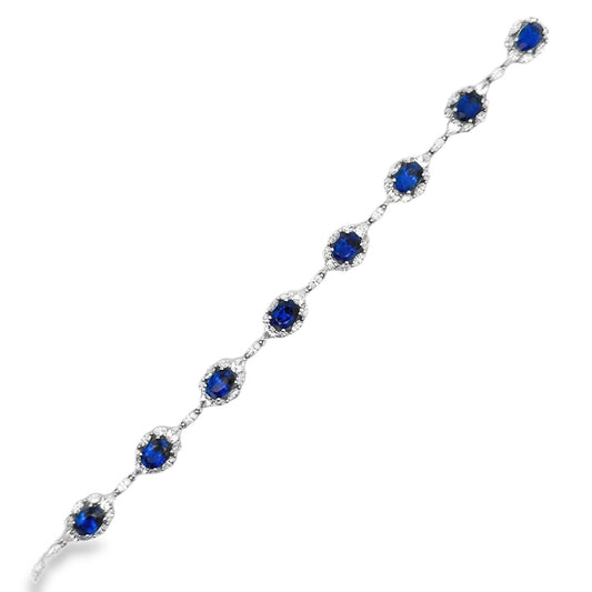 Gregg Ruth - Women's Oval Sapphire & Diamond Bracelet