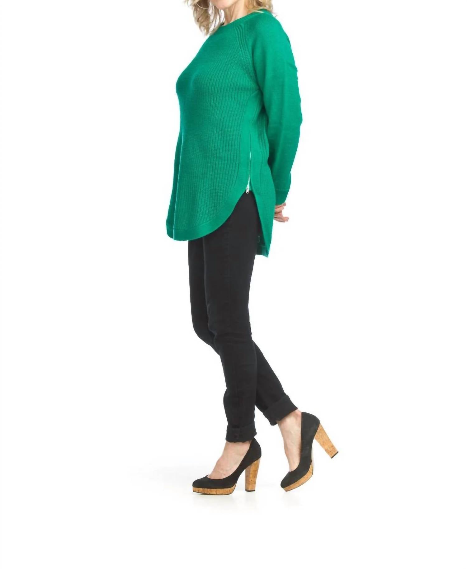 Papillon - Long Sleeve Sweater With Zip Side