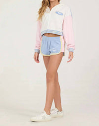 Vintage Havana - Terrycloth Patch Hoodie Short Set
