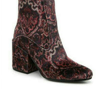 Lucky Brand - Women's Rainns Block Heel Velvet Almond Toe Fashion Ankle Boots