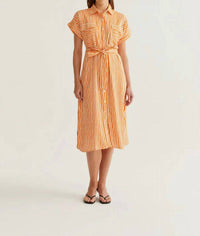 Compania Fantastica - Orange Stripe Midi Dress