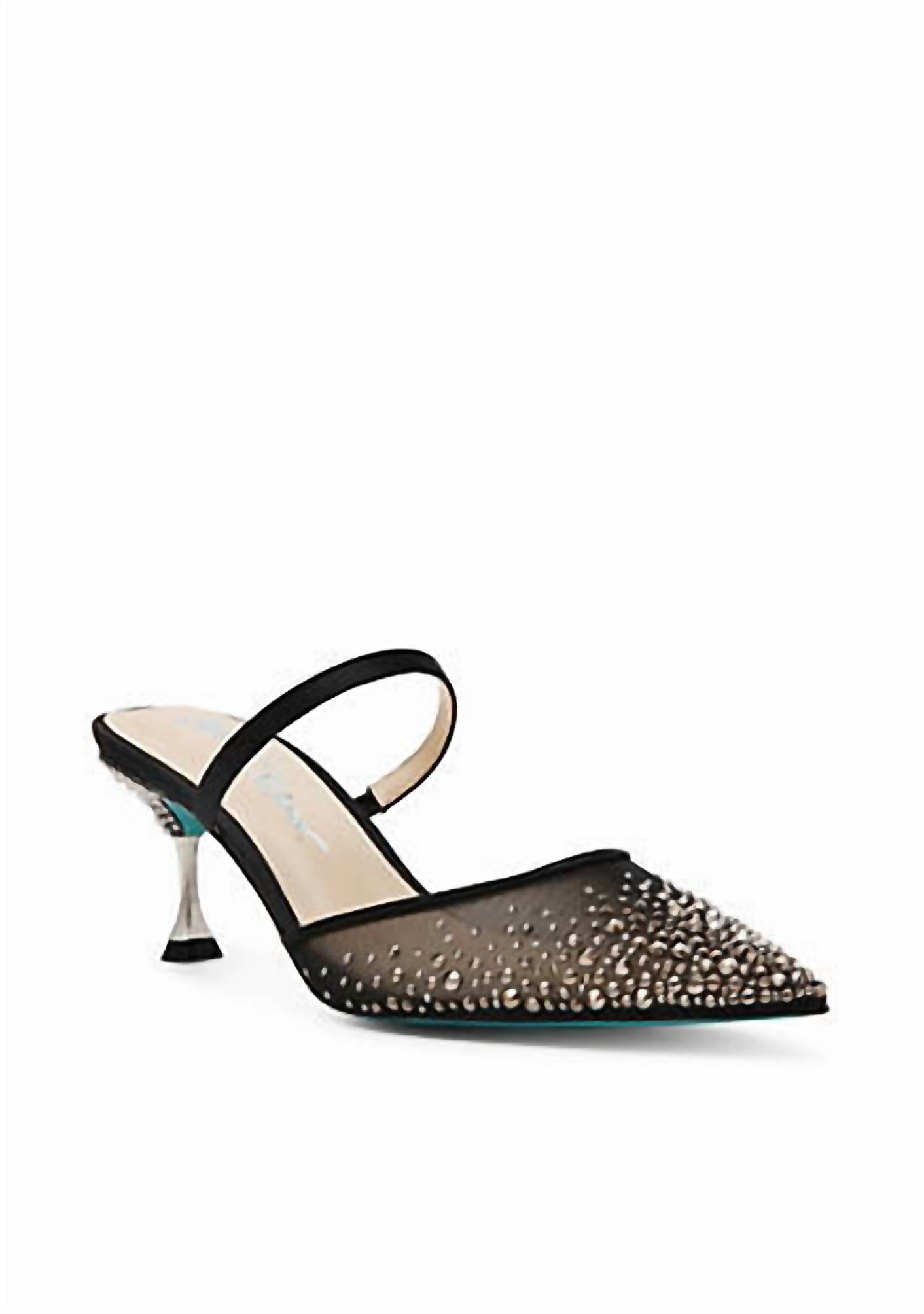 Betsey Johnson - Women's Tomy Mesh Rhinestone Mule Heels