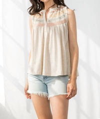 Thml - Smocked Sleeveless Knit Top