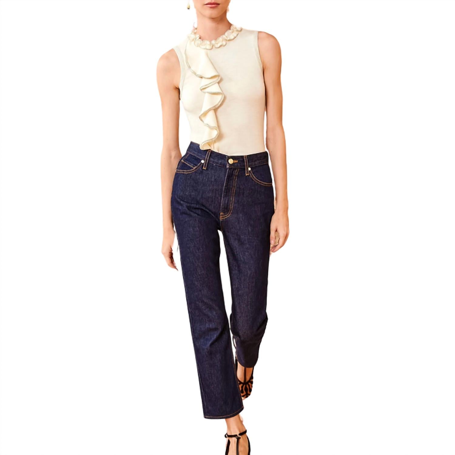 Ulla Johnson Women's The Cropped Agnes Jean in tigris - women's jeans - alternate view
