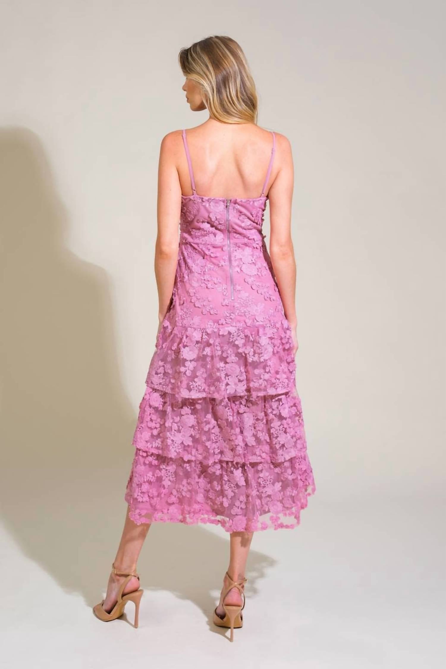 Flying Tomato - Woven Lace Midi Dress