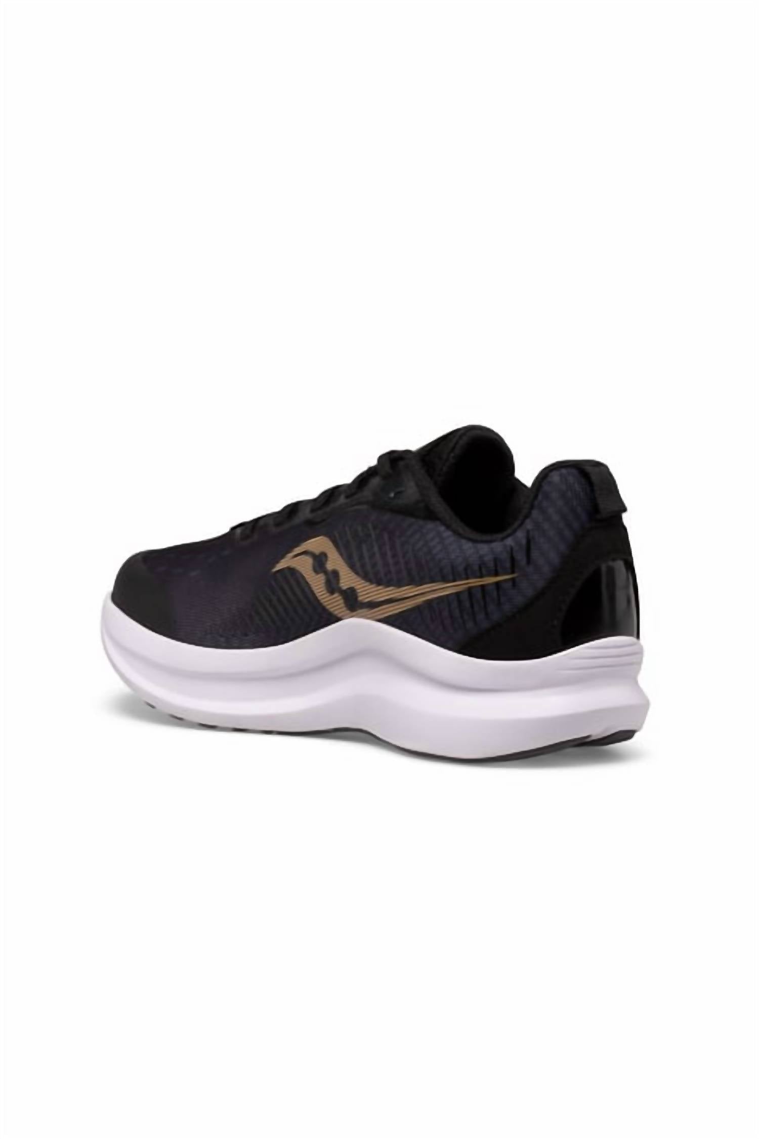 SAUCONY Kid's Endorphin Running Shoes in black gold - kids' sneaker - alternate view