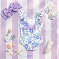 Rufflebutts - Toddler Pristine Blooms Ruffled One Piece Swimsuit