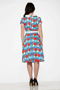 Orchid Bloom - Stripe And Dot Swing Dress