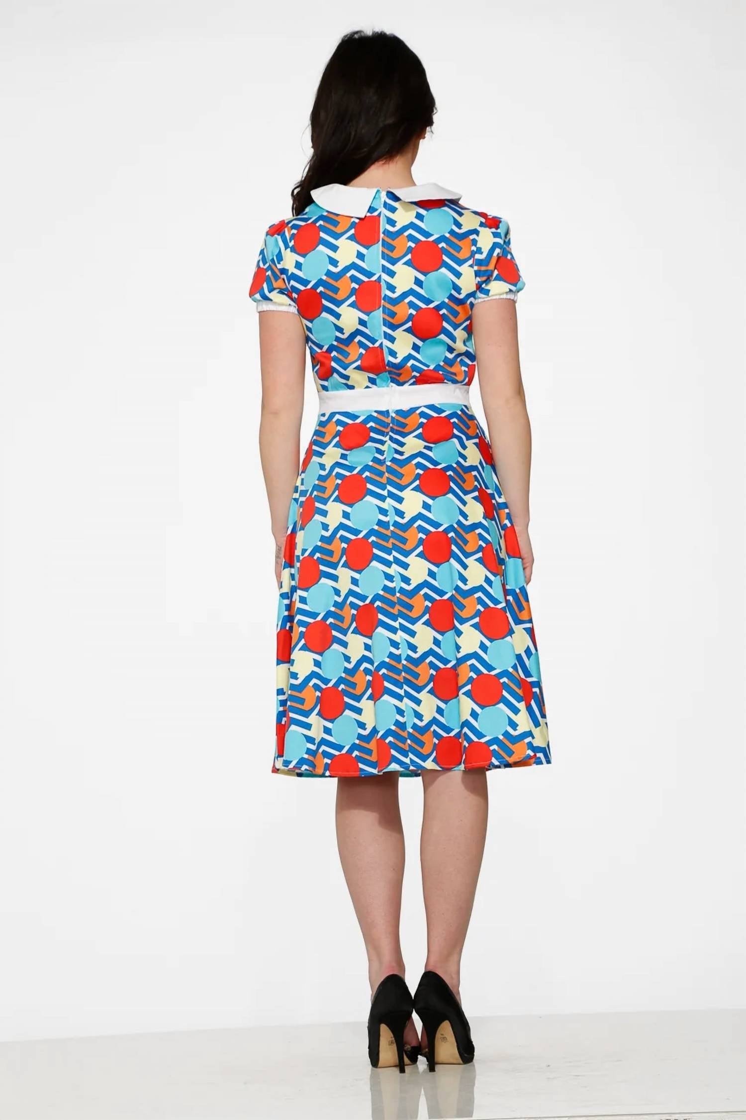 Orchid Bloom - Stripe And Dot Swing Dress