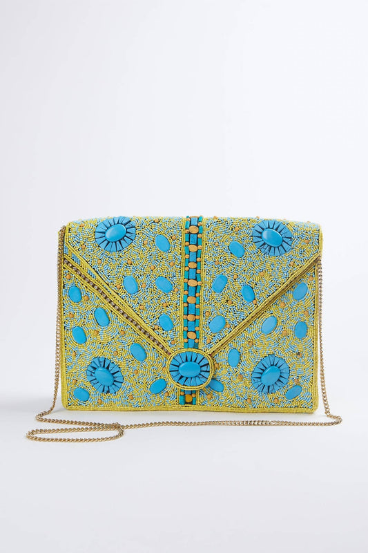 VASANT HANDMADE BEADED SHOULDER CLUTCH BAG